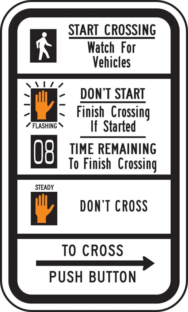 AccuformNMC FRR720 Bicycle & Pedestrian Sign, Educational Actuation (Countdown), 15" H x 9" W