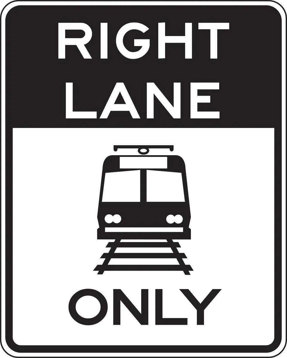 AccuformNMC FRR738 Rail Sign, Lane Direction, 30" H x 24" W