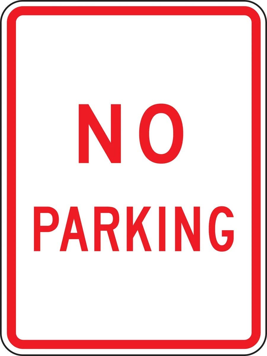 AccuformNMC FRR749RA Parking Restriction Sign, Engineer Grade Reflective Aluminum (.080), 24" H x 18" W