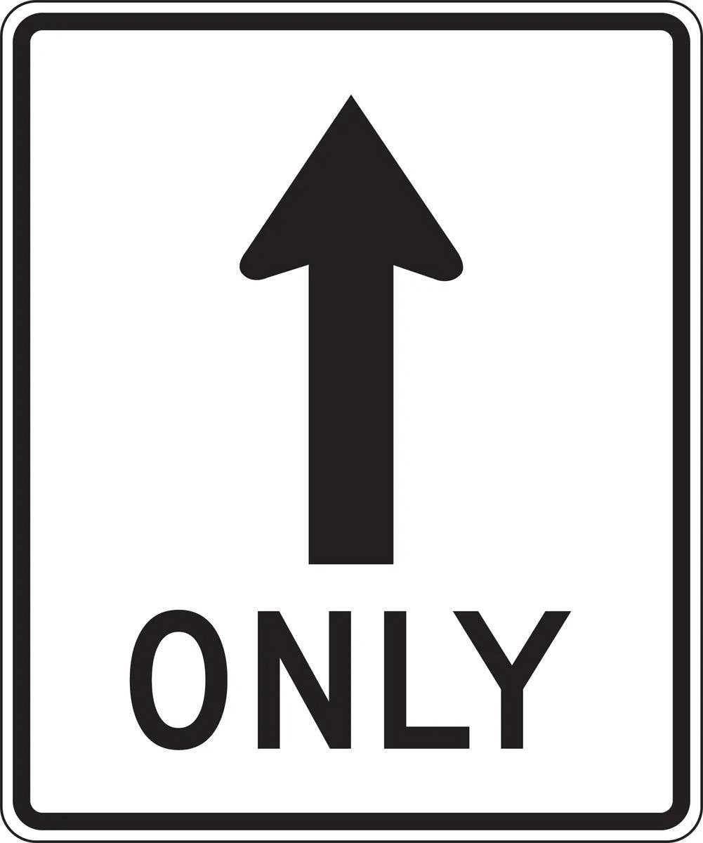 AccuformNMC FRR760 Lane Guidance Sign, Straight Through Only, 36" H x 30" W