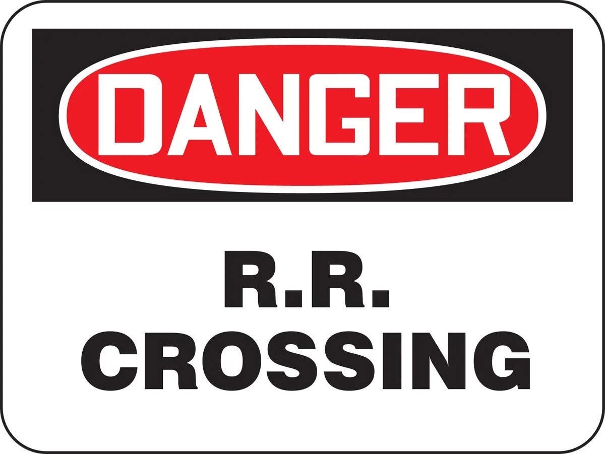 AccuformNMC FRR769 OSHA Danger Safety Sign R.R. Crossing, 18" H x 24" W