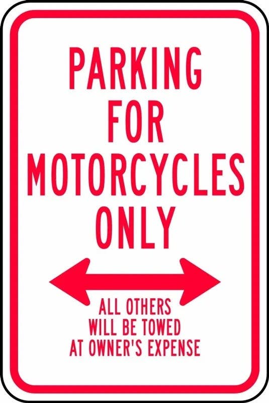 AccuformNMC FRR7 Traffic Sign, Parking For Motorcycles Only…, Engineer-Grade Prismatic, 18" H x 12" W