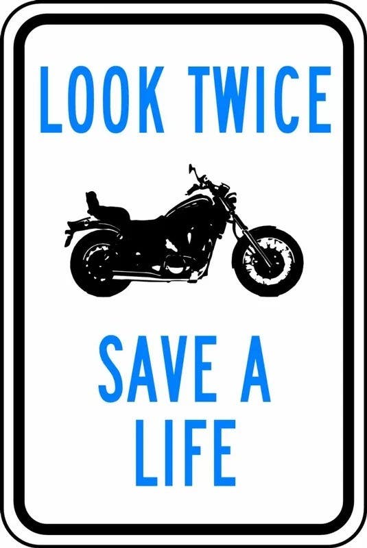 AccuformNMC FRR785RA Traffic Sign, Look Twice Save A Life, Engineer-Grade Prismatic, 18" H x 12" W