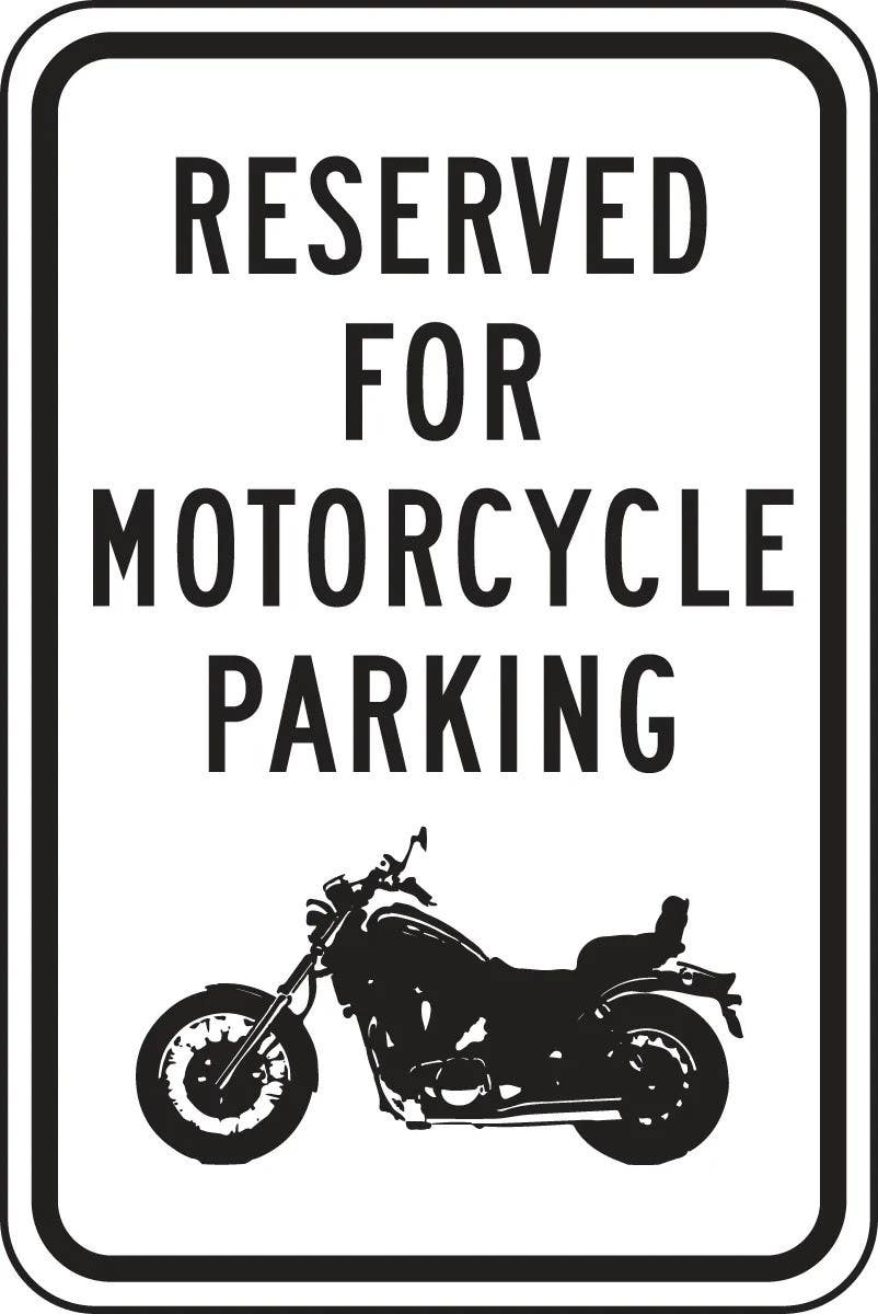 AccuformNMC FRR786RA Traffic Sign, Reserved For Motorcycle Parking, Engineer-Grade Prismatic, 18" H x 12" W