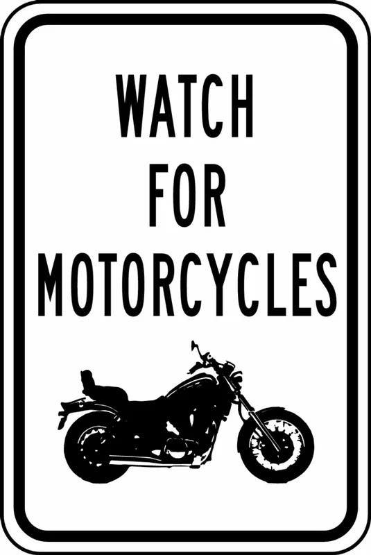 AccuformNMC FRR787RA Traffic Sign, Watch For Motorcycles, Engineer-Grade Prismatic, 18" H x 12" W
