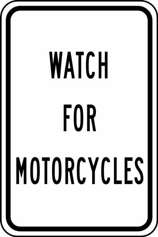 AccuformNMC FRR78 Traffic Sign, Watch For Motorcycles