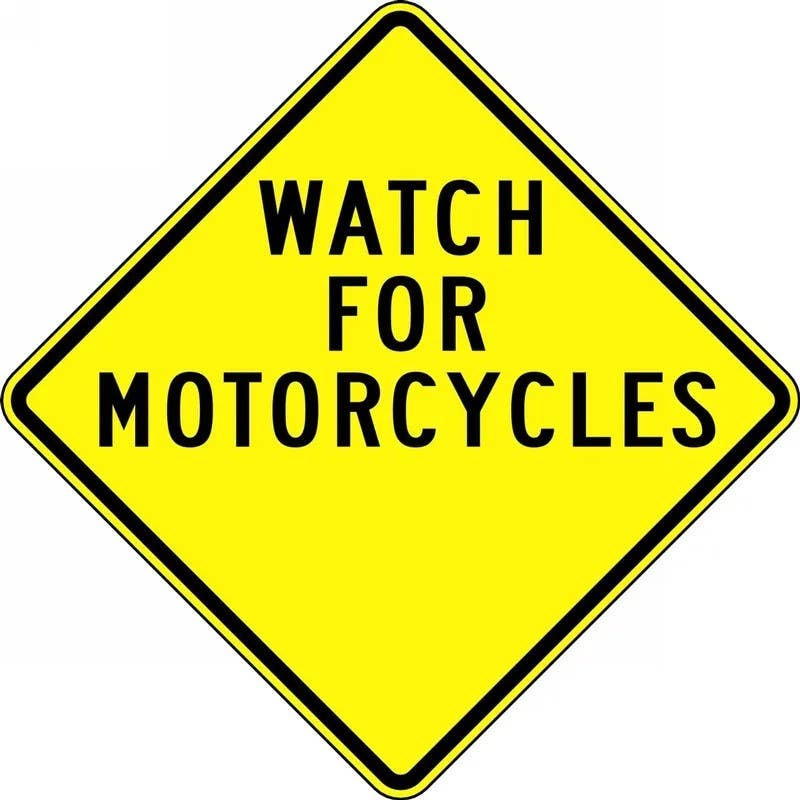 AccuformNMC FRR792 Motorcycle Sign, Watch For Motorcycles, 30" x 30"