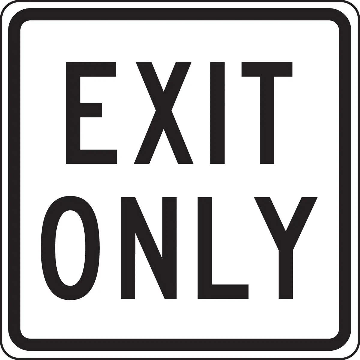 AccuformNMC FRR844 Facility Traffic Sign, Exit Only, 18" x 18"