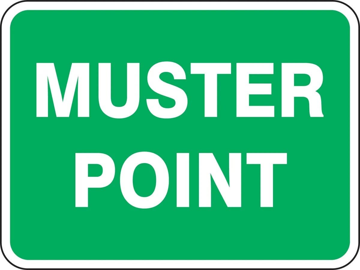 AccuformNMC FRR91 Safety Sign, Muster Point, Engineer Grade Reflective Aluminum (.080)