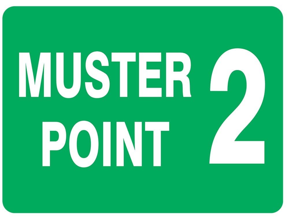 AccuformNMC FRR91 Fire & Emergencysafety Sign, Muster Point (Numbered), Engineer Grade Reflective Aluminum (.080)