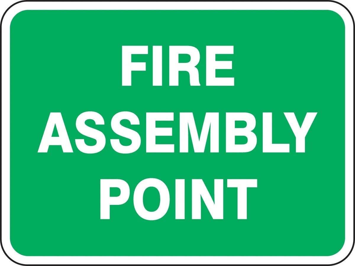 AccuformNMC FRR91 Safety Sign, Fire Assembly Point, Engineer Grade Reflective Aluminum (.080)