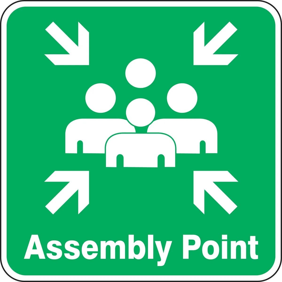 AccuformNMC FRR92 Safety Sign, Assembly Point, Engineer Grade Reflective Aluminum (.080)