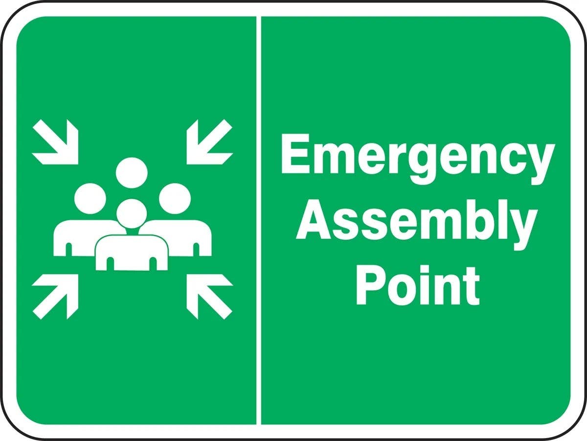 AccuformNMC FRR92 Safety Sign, Emergency Assembly Point (Graphic), Engineer Grade Reflective Aluminum (.080)