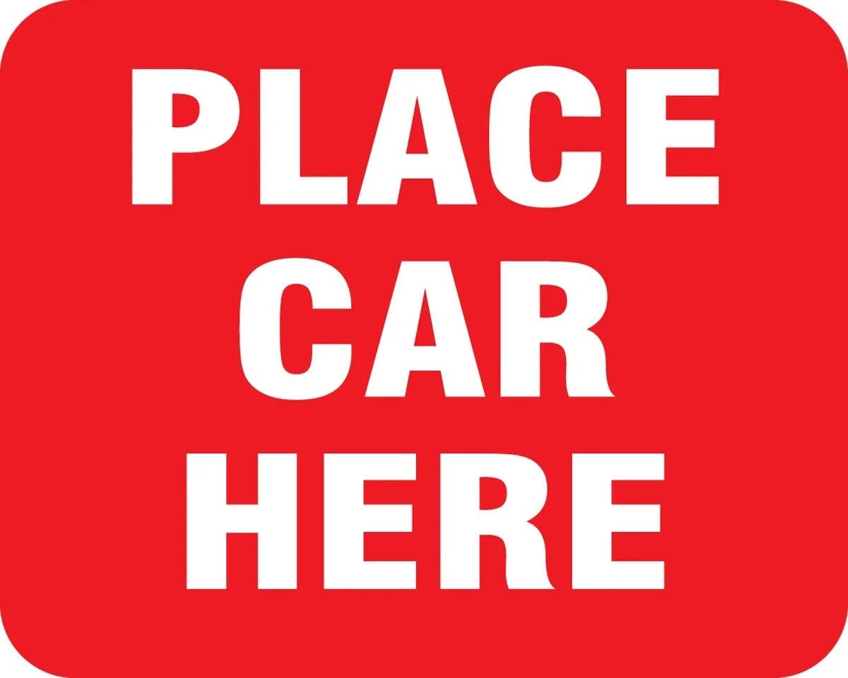 AccuformNMC FRR95 Railroad Clamp Sign, Place Car Here, 12" H x 15" W