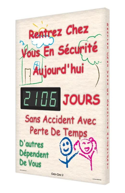 AccuformNMC SCK106 Digi-Day Electronic Safety Scoreboards, Go Home Safe Today __ Days Without…, Aluminum Face, 28" H x 20" W