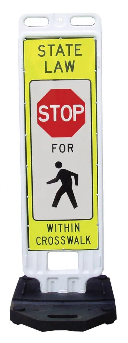 AccuformNMC FRT In-Street Pedestrian Crossing Sign, Stop, 50-1/2" H x 14" W