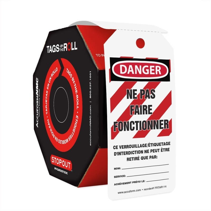 AccuformNMC TAR114 OSHA Danger Tags By-The-Roll, Do Not Operate, PF-Cardstock, 100/Roll