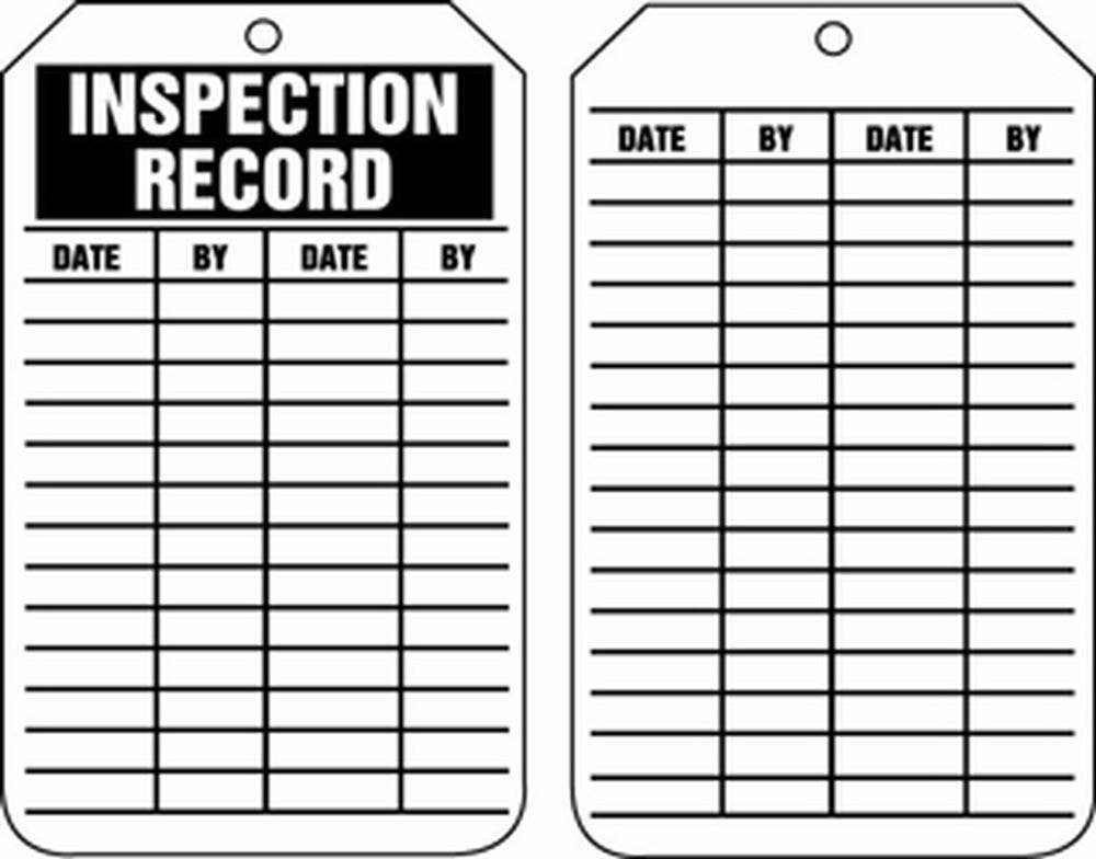 AccuformNMC TRS307 Safety Tag, Inspection Record, 5/PK
