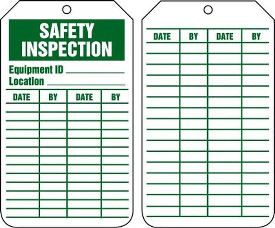 AccuformNMC TRS315 Equipment Status Safety Tag, Safety Inspection, 5/Pk