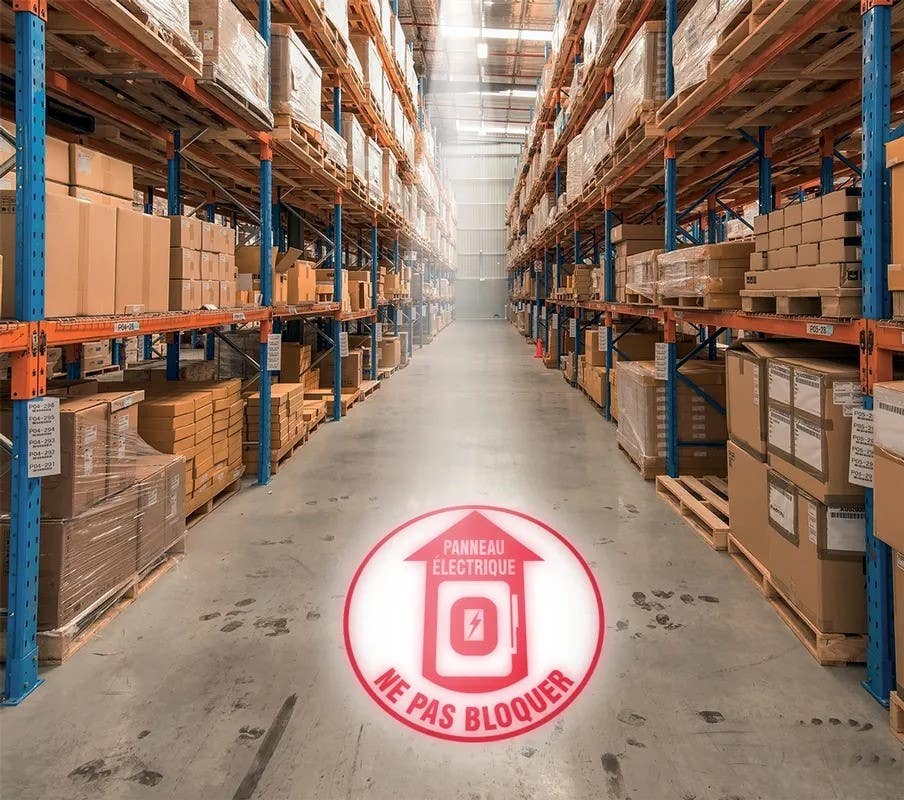 AccuformNMC VPL905 LED Sign Projector, Electrical Panel, Do Not Block, Projector w/ Lens