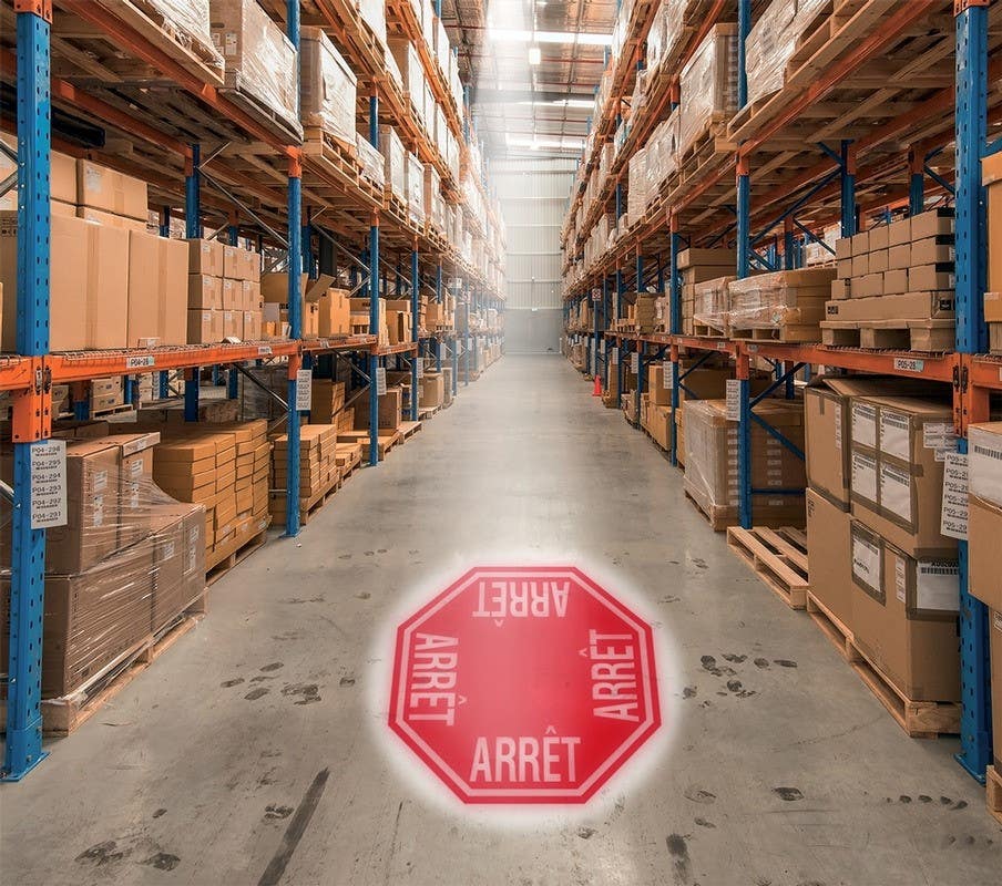 AccuformNMC VPL908 LED Sign Projector, Stop (4 Way), Projector w/ Lens