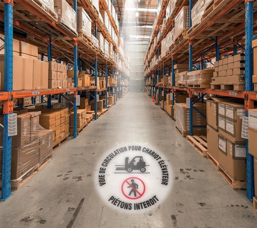 AccuformNMC VPL910 LED Sign Projector, Forklift Lane, No Pedestrians, Projector w/ Lens