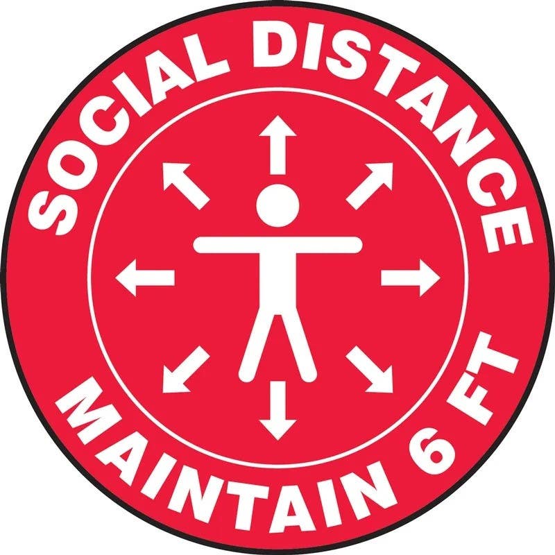 AccuformNMC VPL941LENS LED Sign Projector Lens Only, Social Distance Maintain 6 Ft