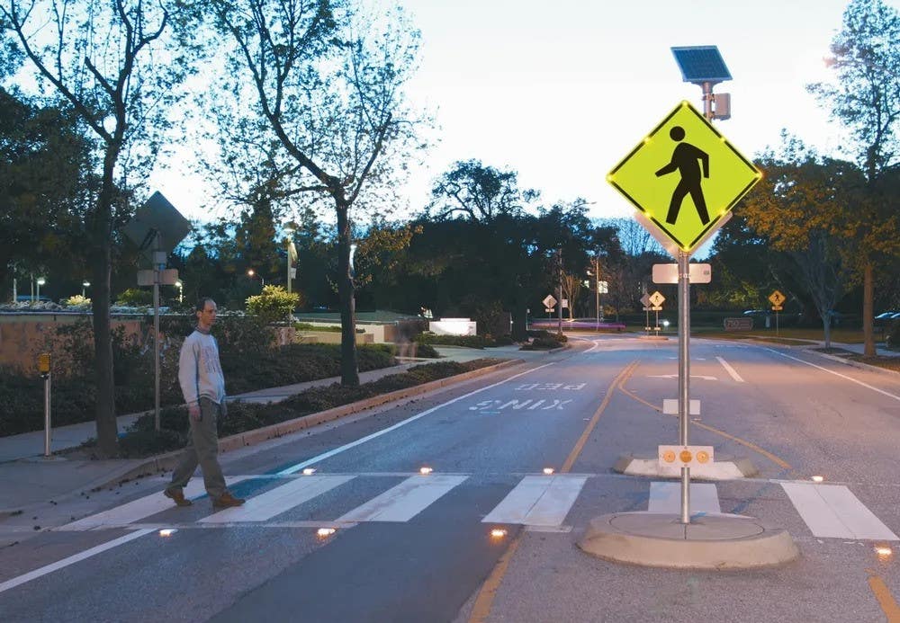 AccuformNMC FRW107 Blinker Pedestrian Crossing Sign