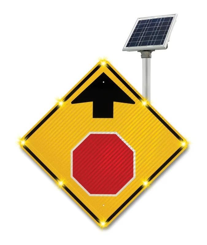 AccuformNMC FRW109 Blinker Stop Ahead Crossing Sign