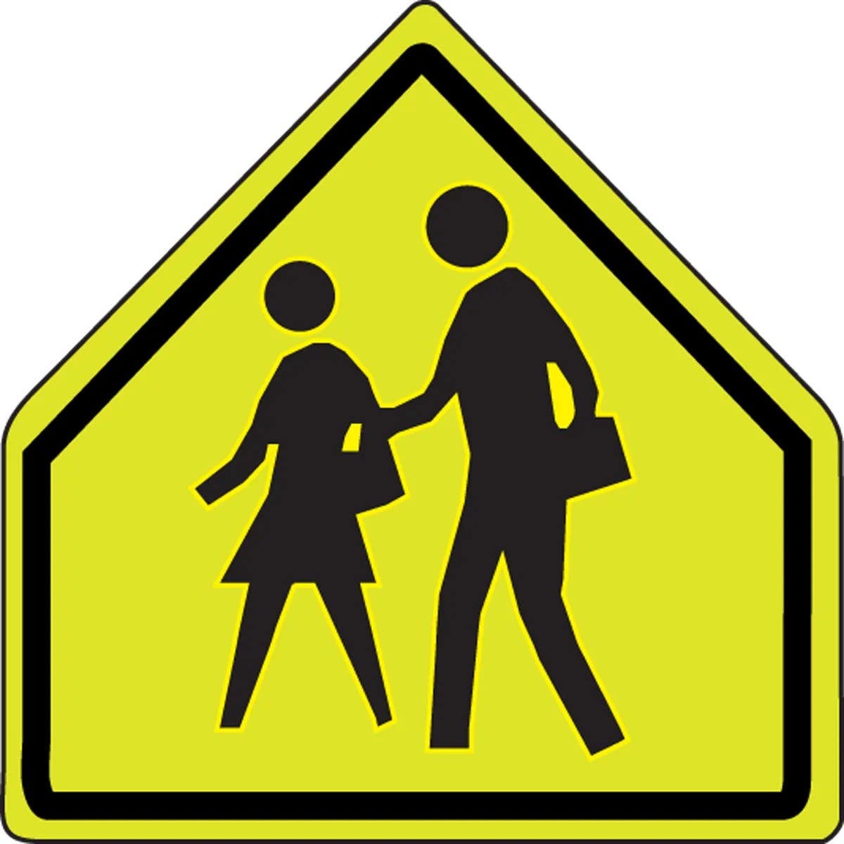 AccuformNMC FRW2 Fluorescent Yellow-Green Sign, School Zone