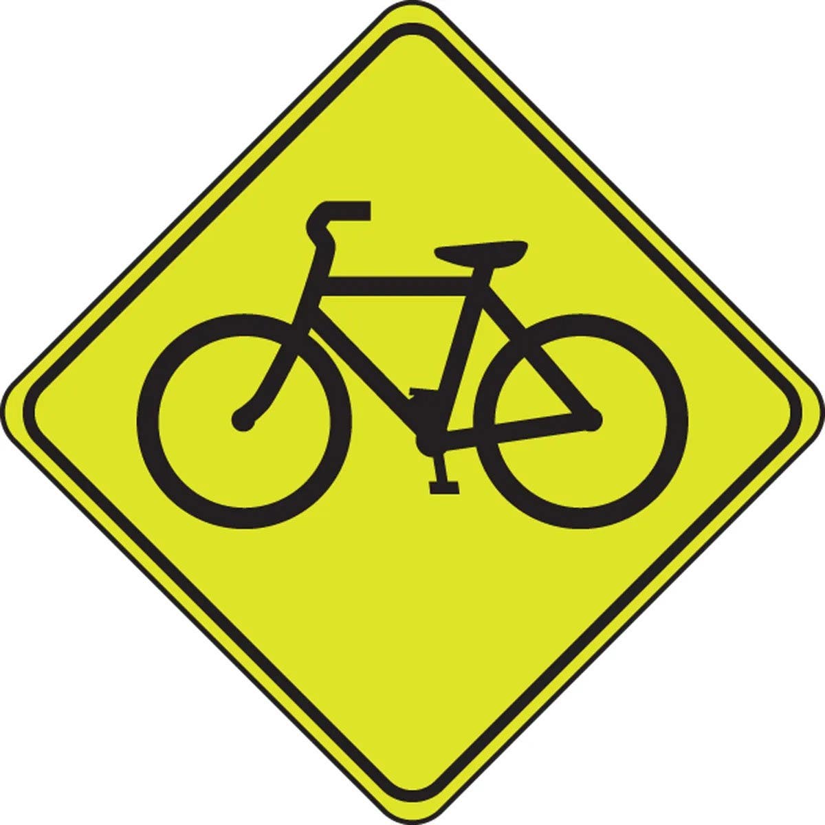AccuformNMC FRW206 Fluorescent Yellow-Green Sign, Bicycle Crossing, 30" x 30"