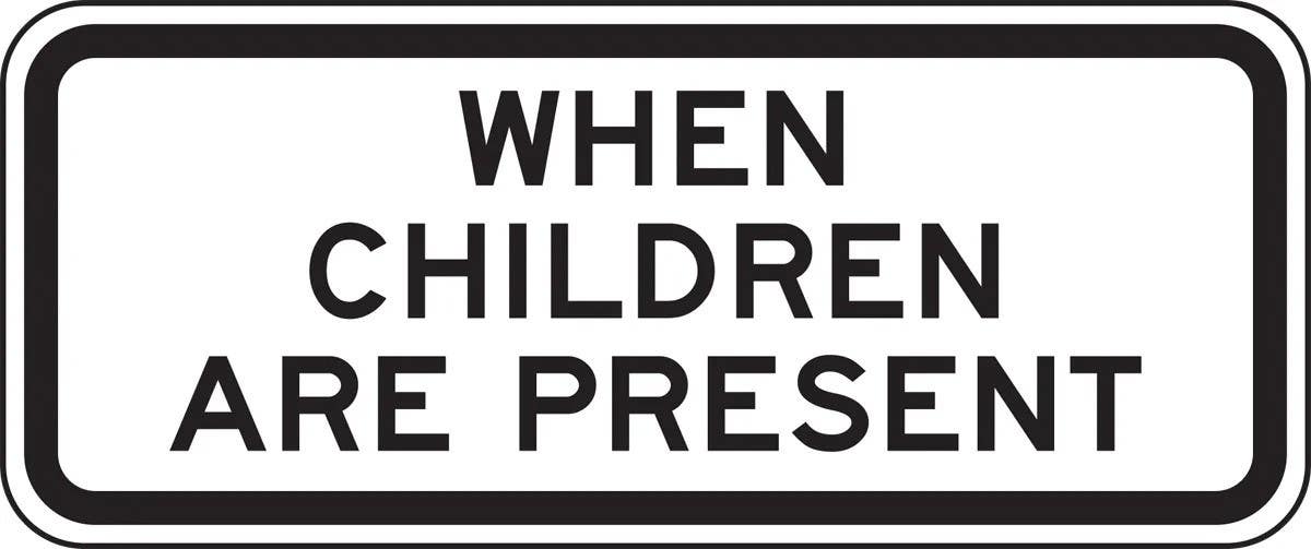 AccuformNMC FRW223 Bicycle & Pedestrian Sign, When Children Are Present, 10" H x 24" W
