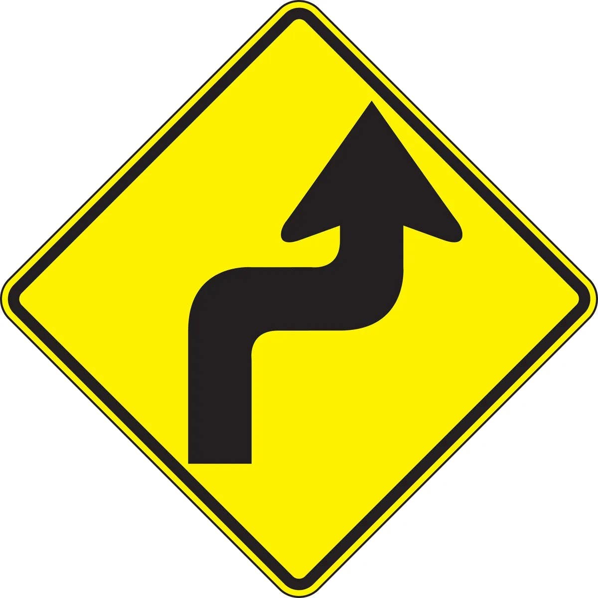 AccuformNMC FRW28 Direction Sign, Right Reverse Turn