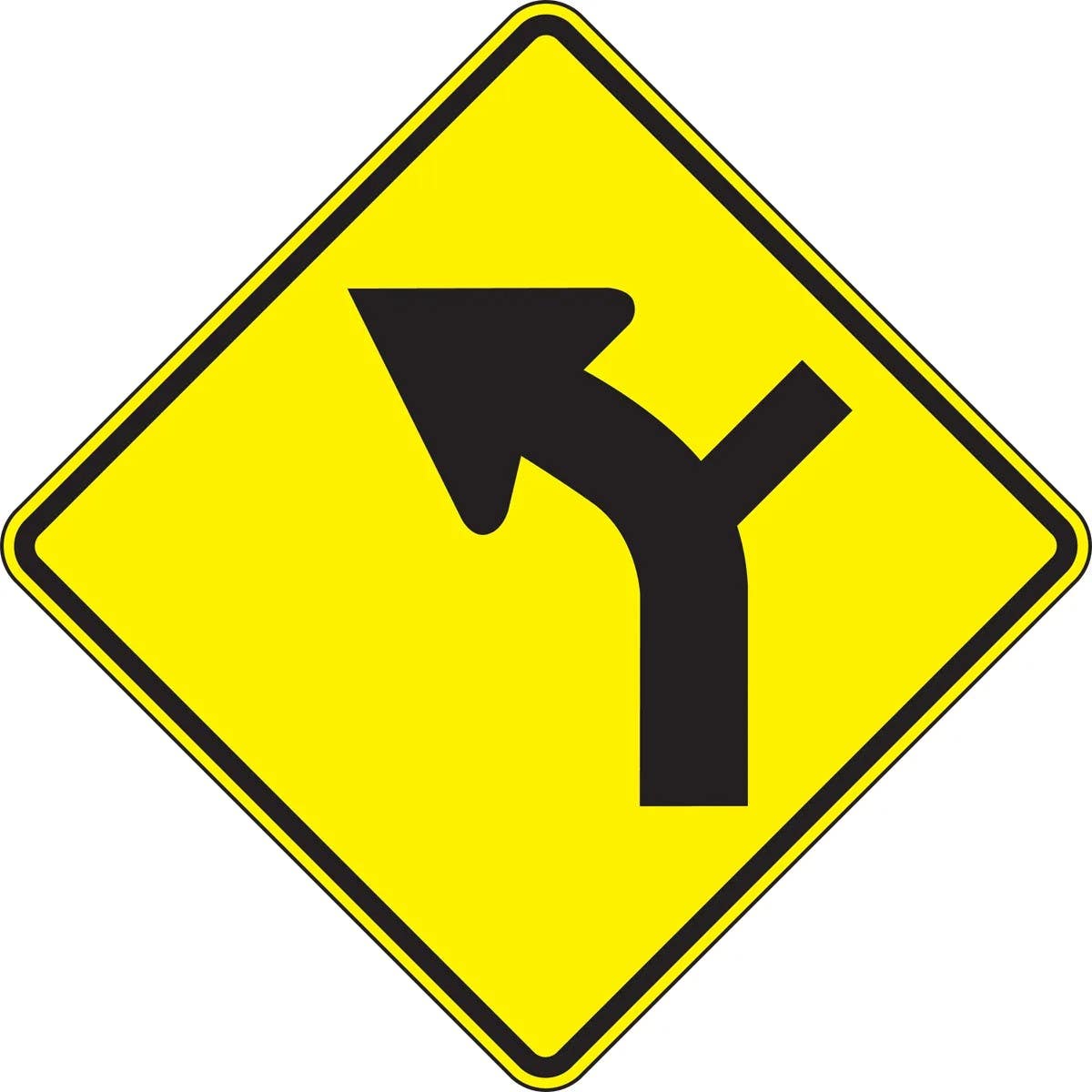 AccuformNMC FRW29 Direction Sign, Left Curve (Intersection)