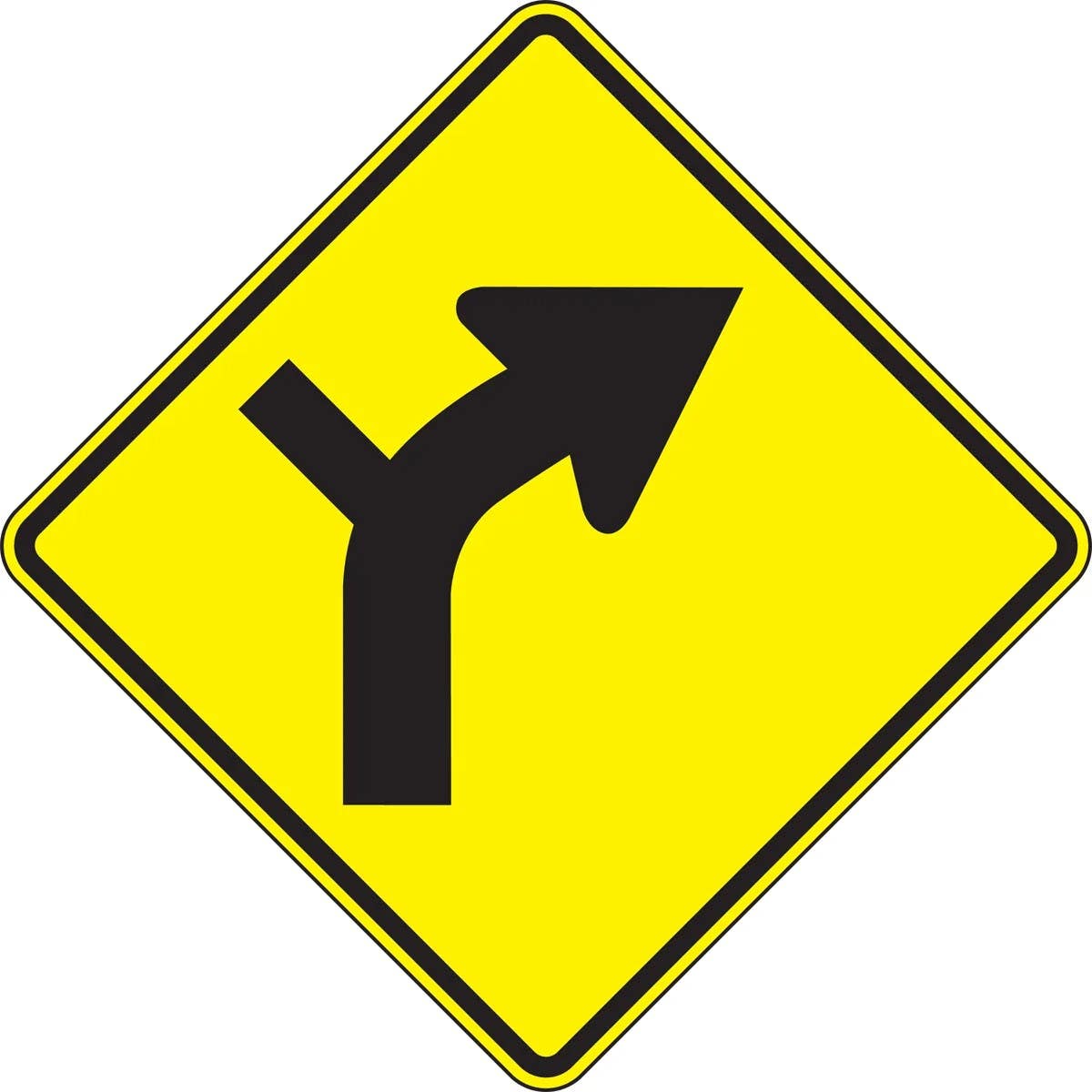 AccuformNMC FRW29 Direction Sign, Right Curve (Intersection)