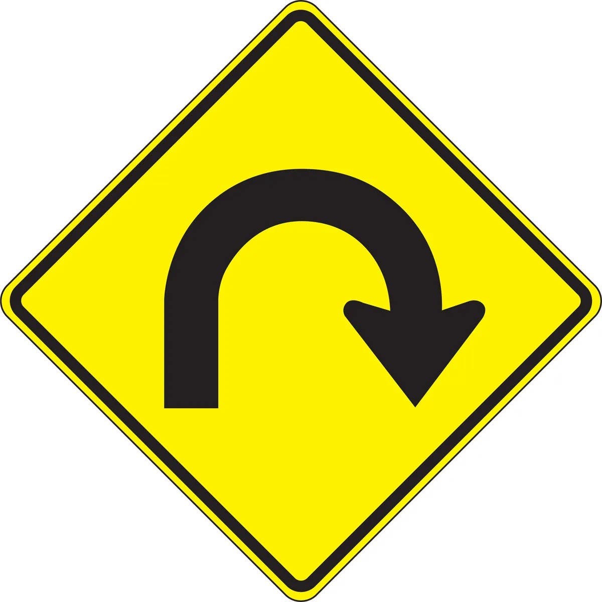 AccuformNMC FRW300 Direction Sign, Hairpin Curve, 30" x 30"