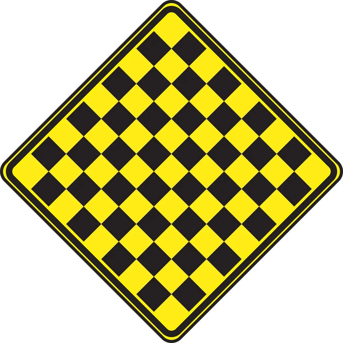 AccuformNMC FRW303 Warning Sign, Checkerboard, 30" x 30"