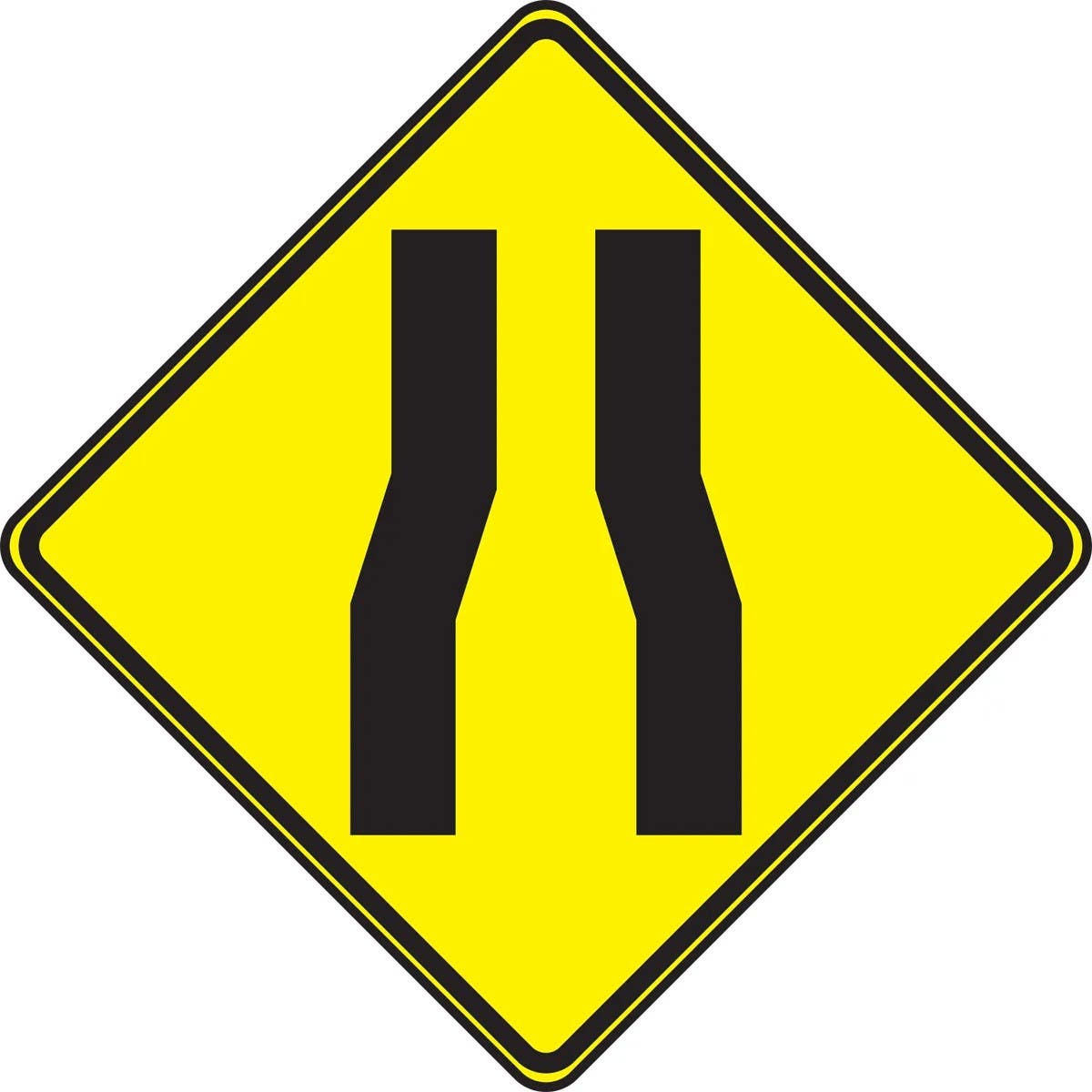 AccuformNMC FRW305 Traffic Sign, Lane Narrows, 30" x 30"