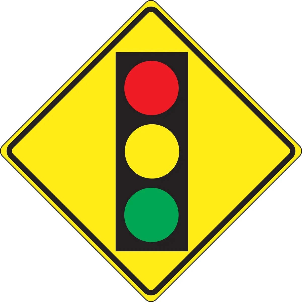 AccuformNMC FRW3 Intersection Warning Sign, Signal Ahead (Symbol)