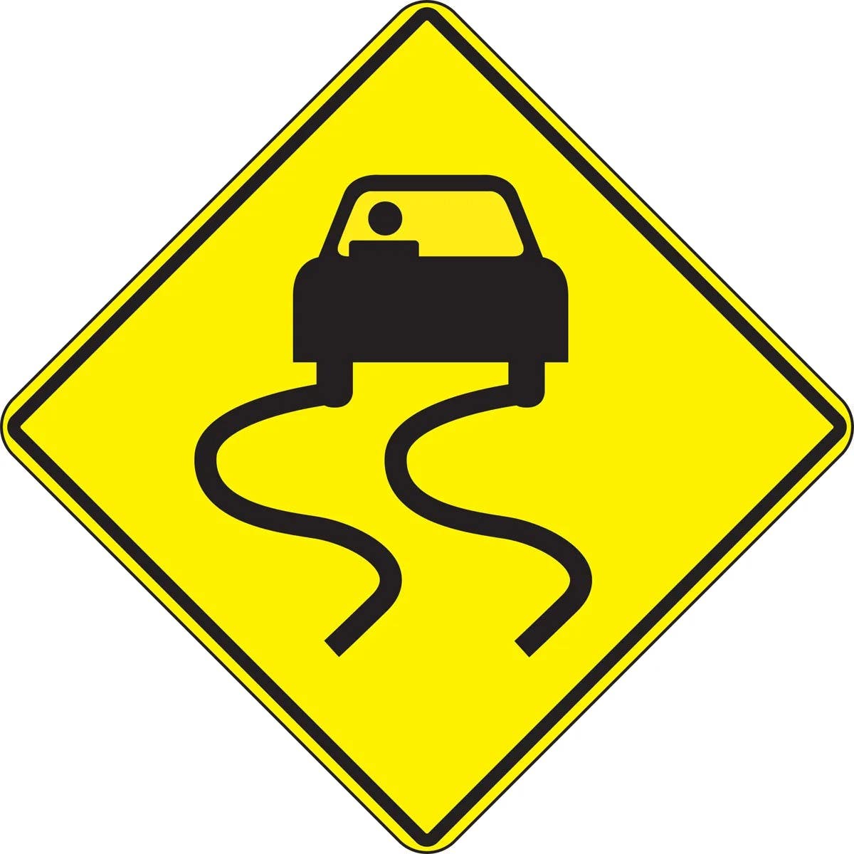 AccuformNMC FRW Surface & Driving Conditions Sign, Slippery When Wet (Symbol)