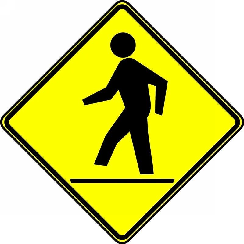 AccuformNMC FRW31 Bicycle & Pedestrian Sign, Pedestrian