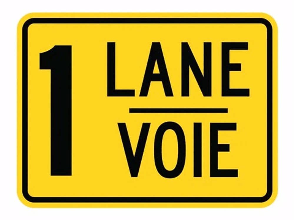 AccuformNMC FRW321 Warning Sign, Single Lane, 18" x 24"