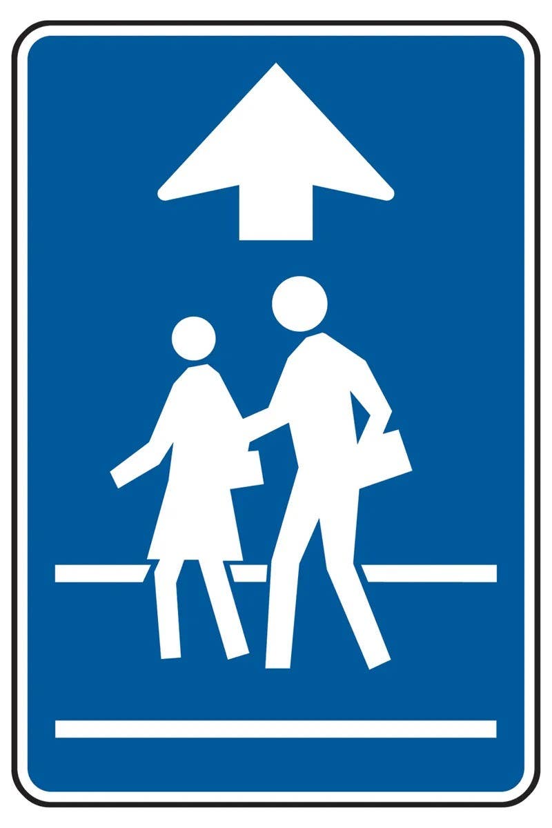 AccuformNMC FRW33 Pedestrian Sign w/ Arrow