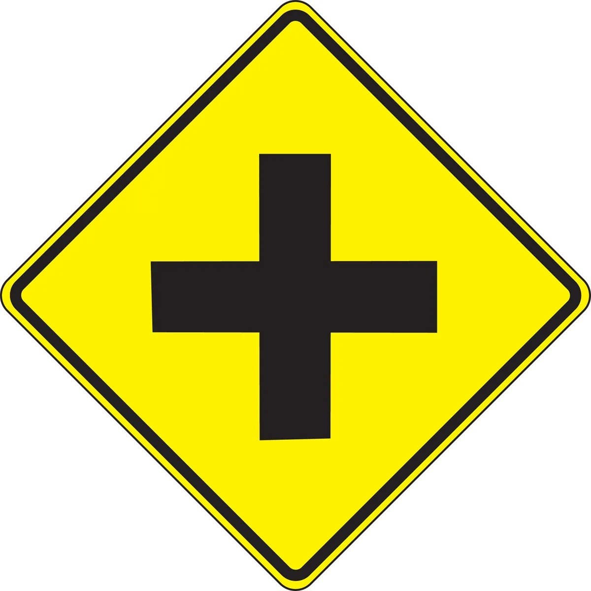 AccuformNMC FRW40 Intersection Warning Sign, Cross Road