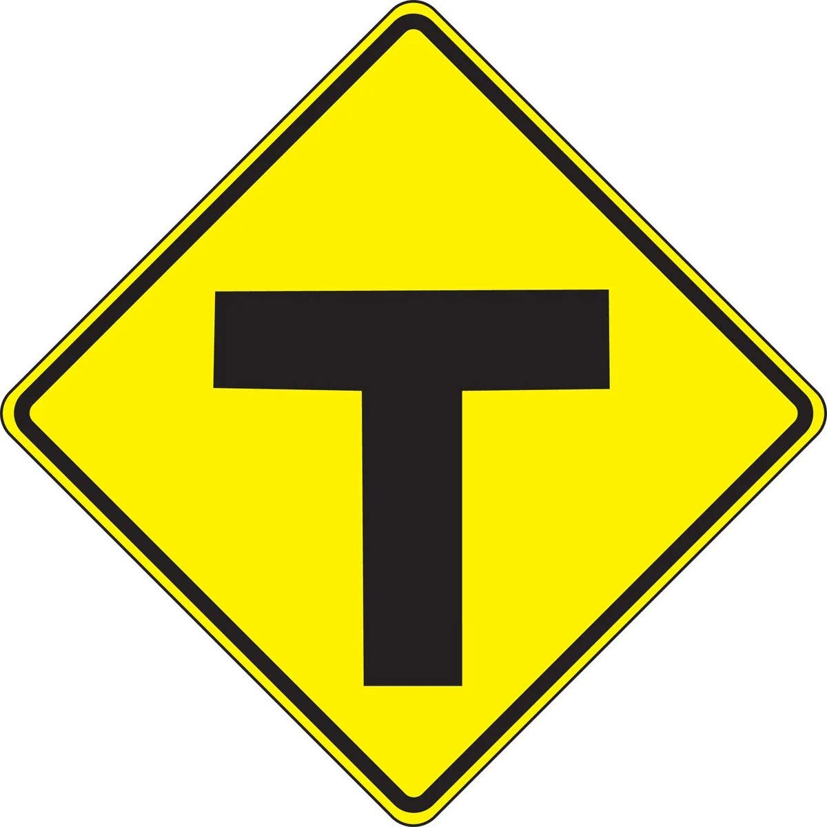 AccuformNMC FRW40 Intersection Warning Sign, T-Intersection