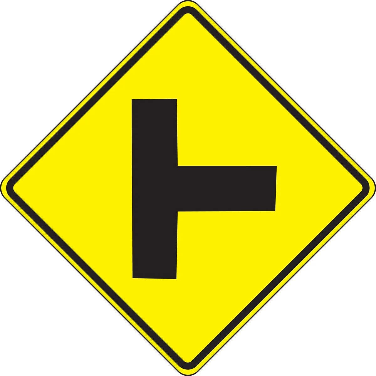 AccuformNMC FRW40 Intersection Warning Sign, Right Side Road