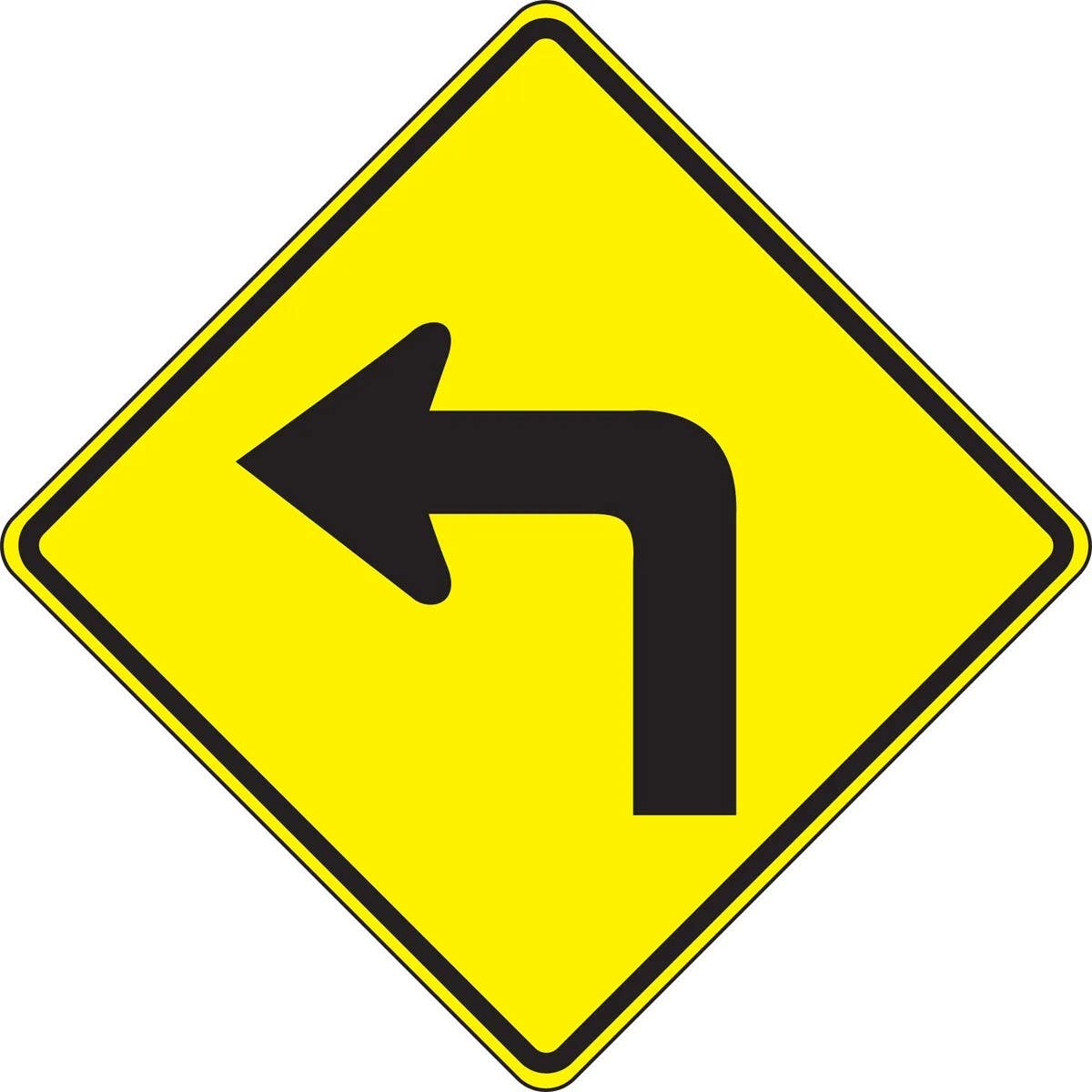 AccuformNMC FRW4 Direction Sign, Left Turn