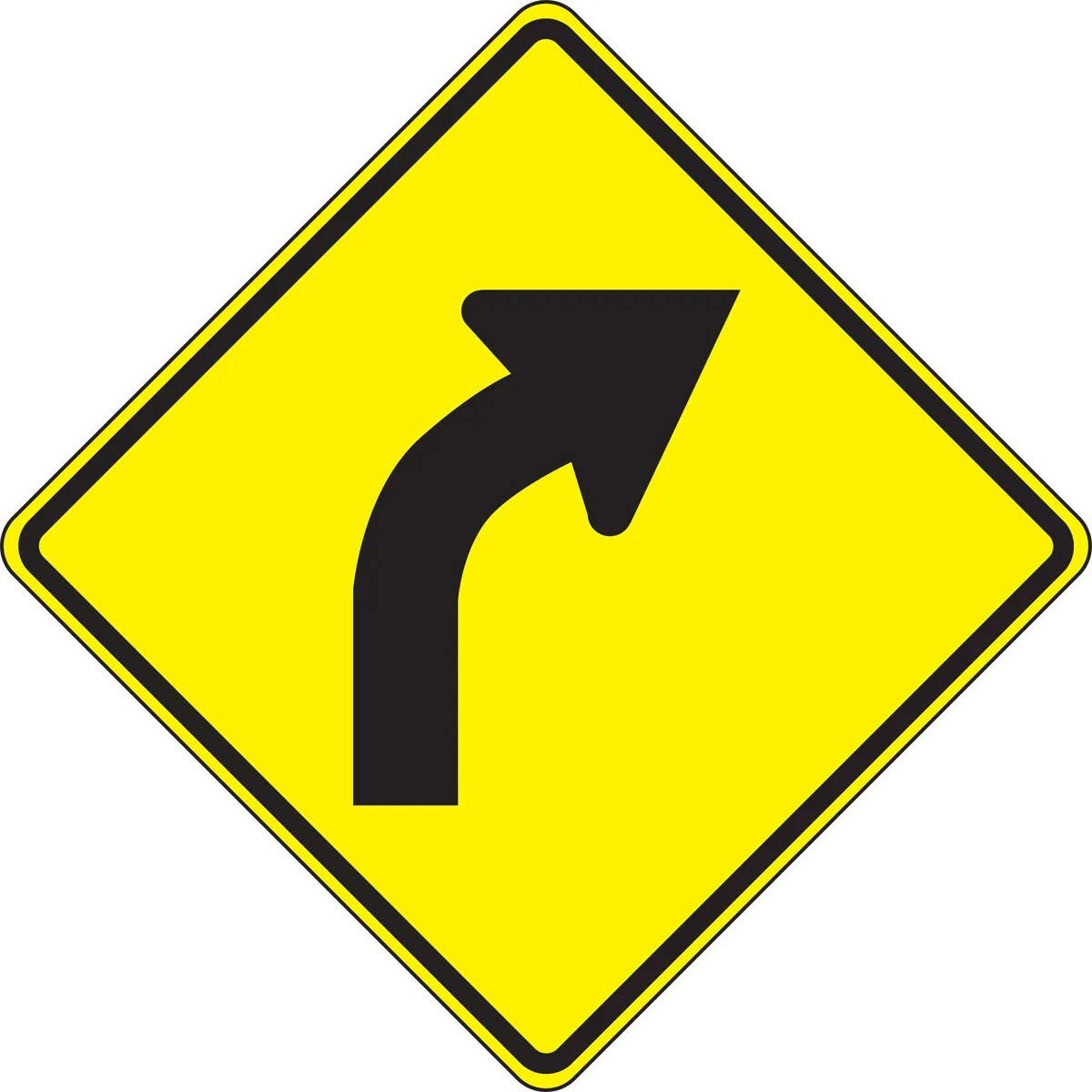 AccuformNMC FRW41 Direction Sign, Right Curve