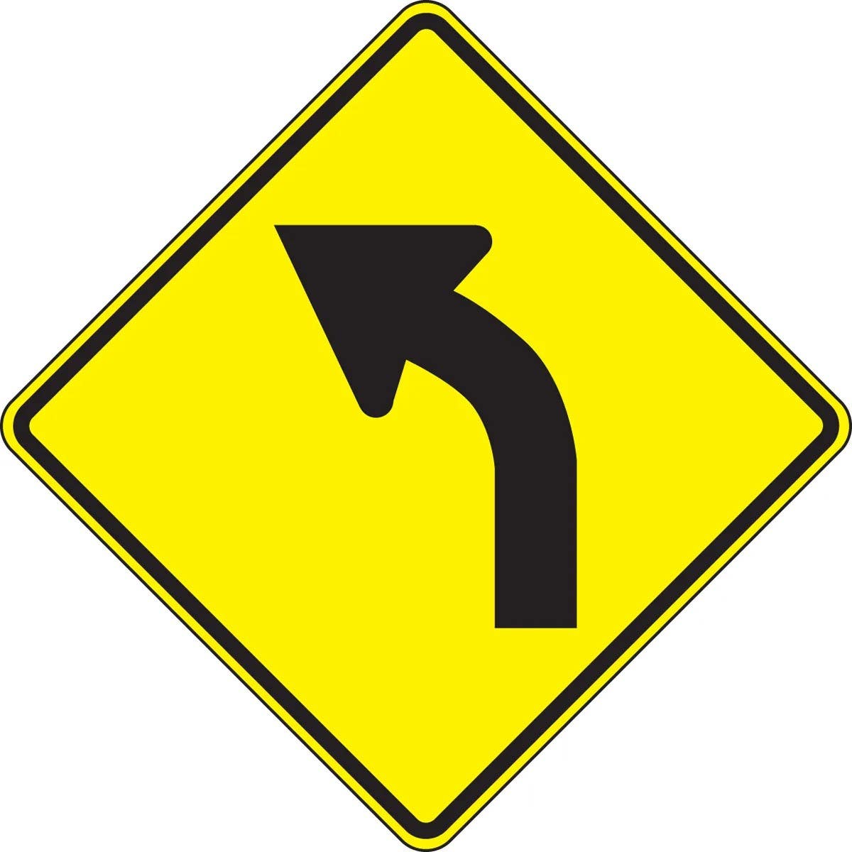 AccuformNMC FRW41 Direction Sign, Left Curve