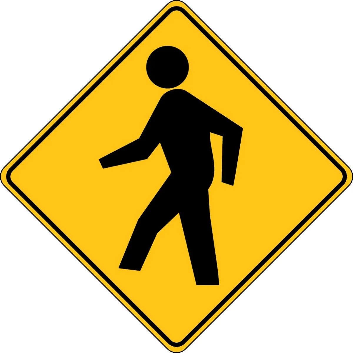 AccuformNMC FRW Crossing Sign, Pedestrian